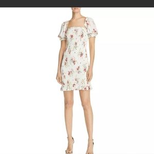 Aqua Womens Floral Print Smocked Daytime Casual Dress